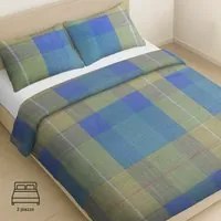 Parure copripiumino matrimoniale quadri cotone