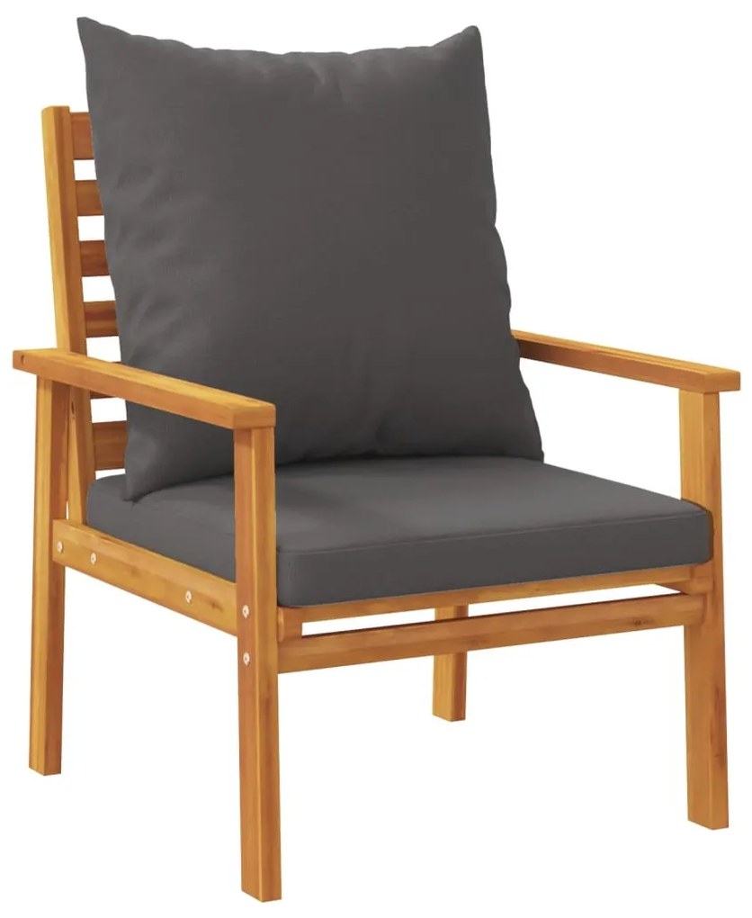 Set salotto da giardino 4pz con cuscini legno massello acacia