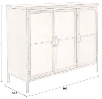 Vetrina dorata in metallo 100x80x38,5 cm Gertlush – Dutchbone