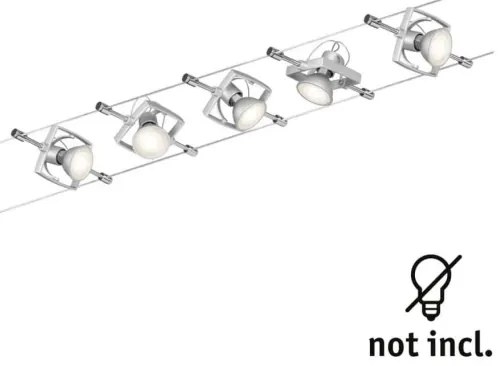 Paulmann 94133 - KIT 5xGU5,3/10W Sistema a cavo completo MAC 230V cromato