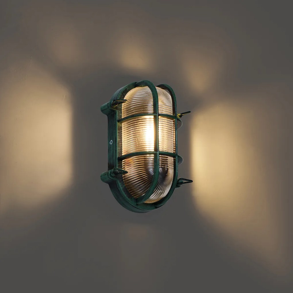 Lampada da parete da esterno verde ovale IP44 - Noutica