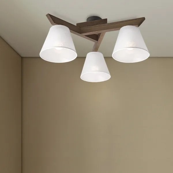 Brilagi - Lampadario LED ANTHONY 3xE14/40W/230V noce/bianco