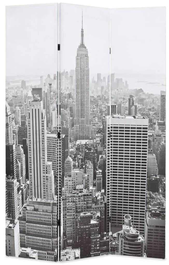Paravento Pieghevole 120x170 Cm Stampa New York Bianco E Nero /