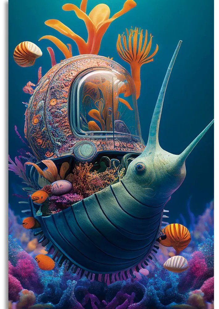 Stampa su tela – Chiocciola surrealista