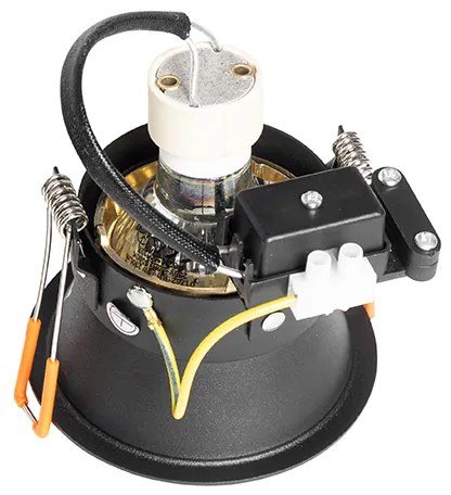 Set di 6 faretti da incasso moderni neri con oro, ruotabili e inclinabili - Alloy