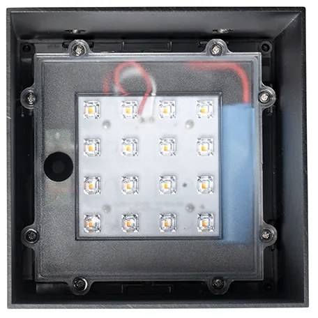 Lampada da parete per esterni nera con luce soffusa e sensore solare - Charlotte