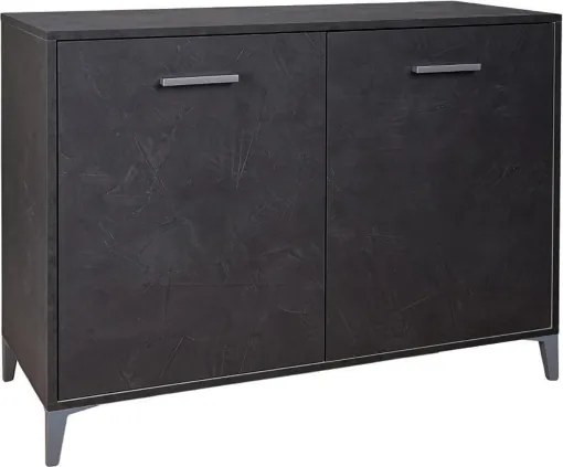 Madia in Legno 2 Ante 110x45 cm Drexa Antracite Spatolato