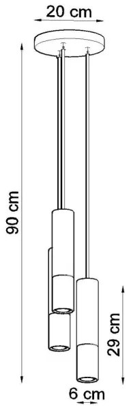 Sollux SL.0955 - Lampadario a sospensione con filo LOOPEZ 3xGU10/10W/230V arrotondato nero/oro