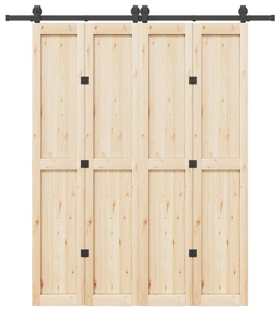 Kit Di Binari Per Porte Scorrevoli 200 Cm Acciaio Nero /