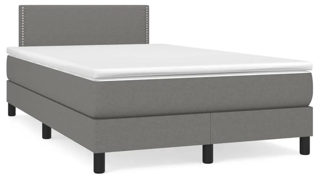 Giroletto A Molle Con Materasso Grigio Scuro 120x190cm Tessuto /