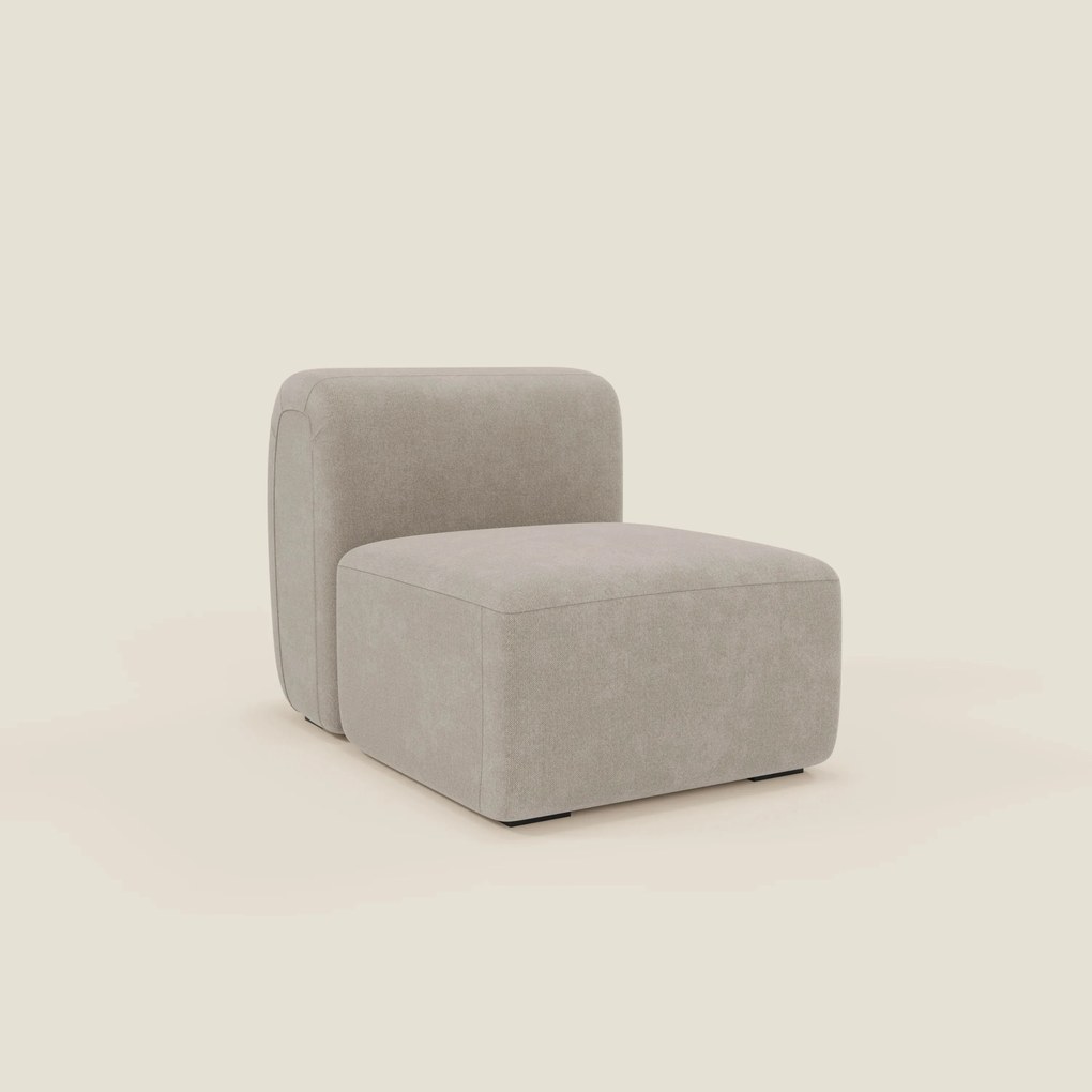 BonBon modulo centrale 70 cm – Poltrona o elemento componibile in tessuto smacchiabile T23 panna