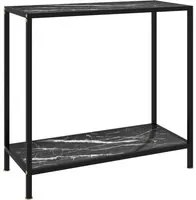 Tavolo Consolle Nero 80x35x75 cm in Vetro Temperato 322834