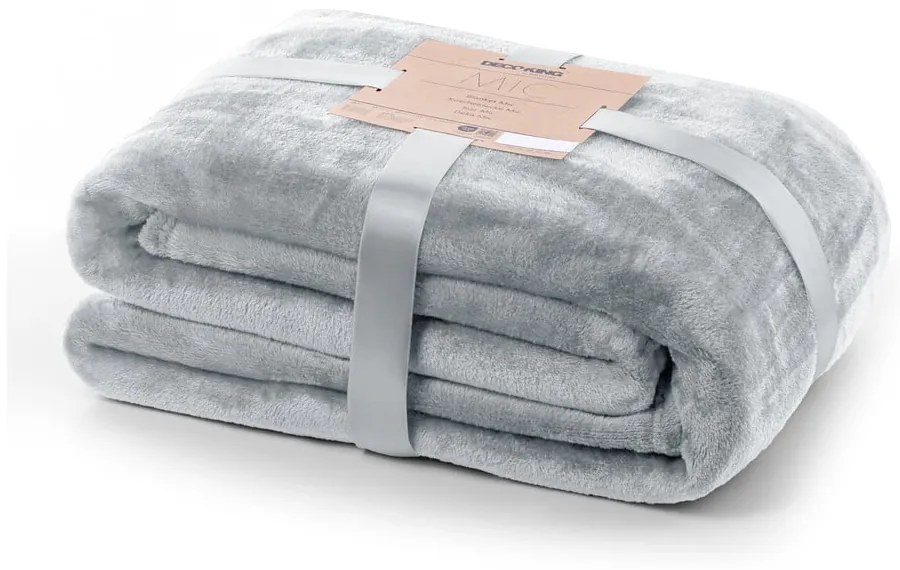 Coperta in microfibra grigio chiaro, 160 x 210 cm Mic - DecoKing