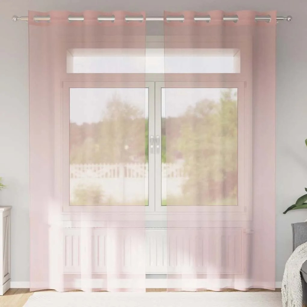 Tende İn Voile Con Occhielli 2 Pz Rosa 140x245 Cm /
