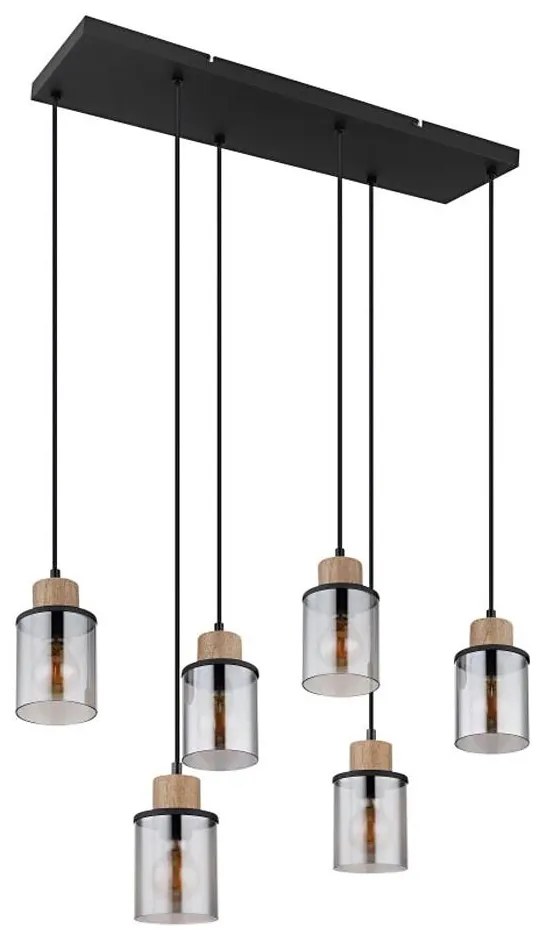 Globo 15707-6H - Lampadario a sospensione con filo REID 6xE27/15W/230V