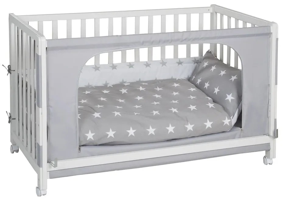 Culla bianca su ruote con baldacchino 60x120 cm Little stars - Roba