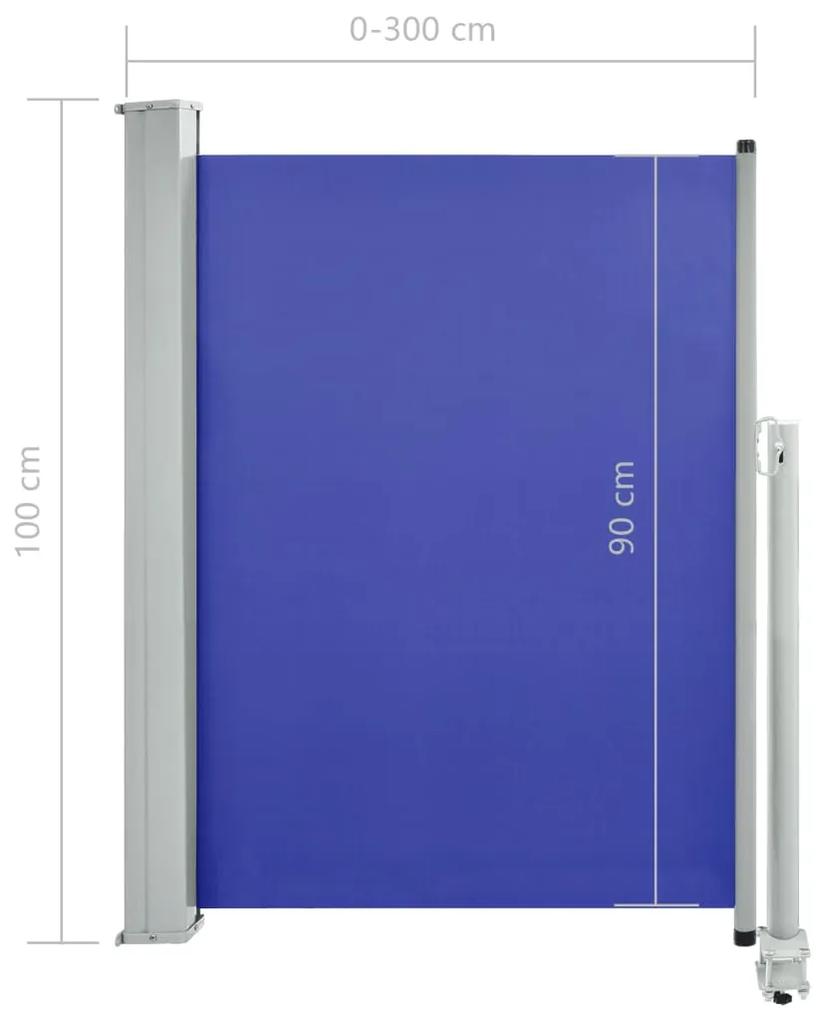 Tenda Laterale Retrattile per Patio 100x300 cm Blu