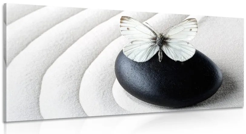 Quadro su tela – Pietra Zen con farfalla