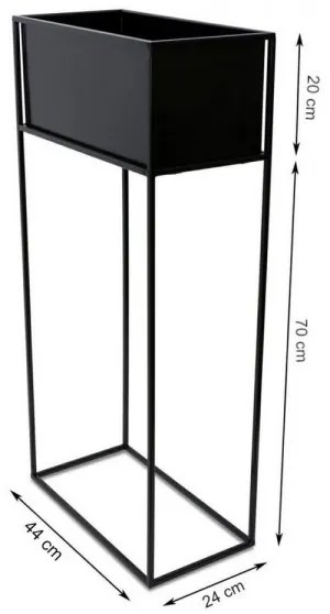 Portafiori 90x44 cm nero