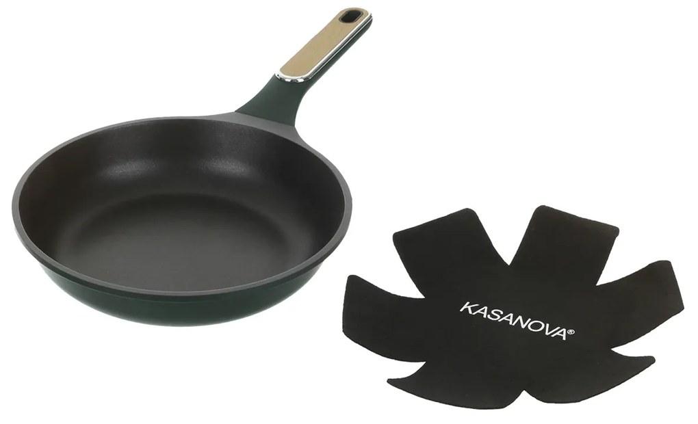 Padella antiaderente 24 cm verde con salvapadella