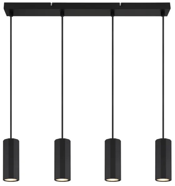 Globo 57918-4HB - Lampadario a sospensione con filo JAMES 4xGU10/25W/230V nero