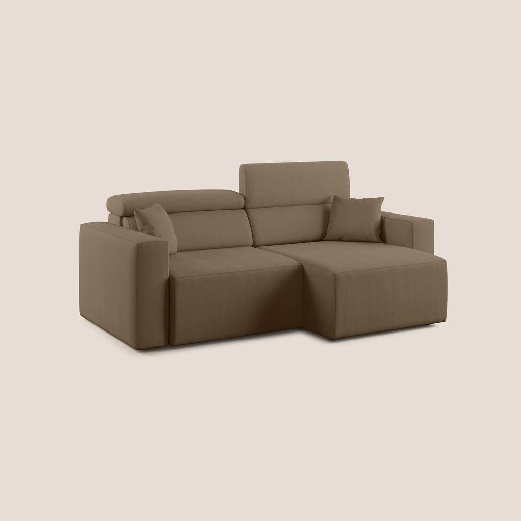 Orwell divano con seduta estraibile in microfibra smacchiabile T11 marrone 180 cm