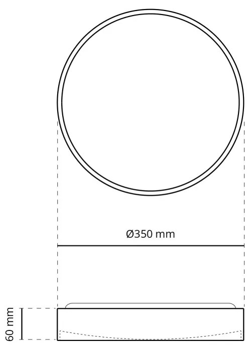 Plafoniera LED Rotonda 18W Ø350mm, CCT Bianco Variabile, IP20 - Nera Colore Bianco Variabile CCT