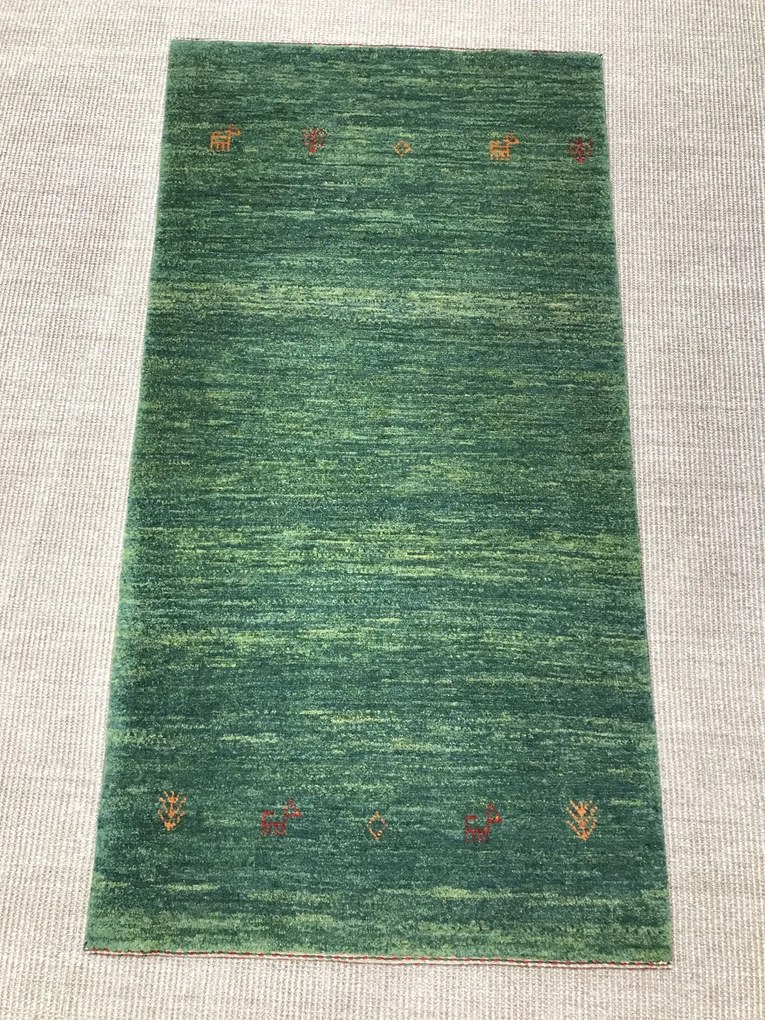 Gashguli Tappeto 140 x 70 Verde (Iran) Annodato A Mano