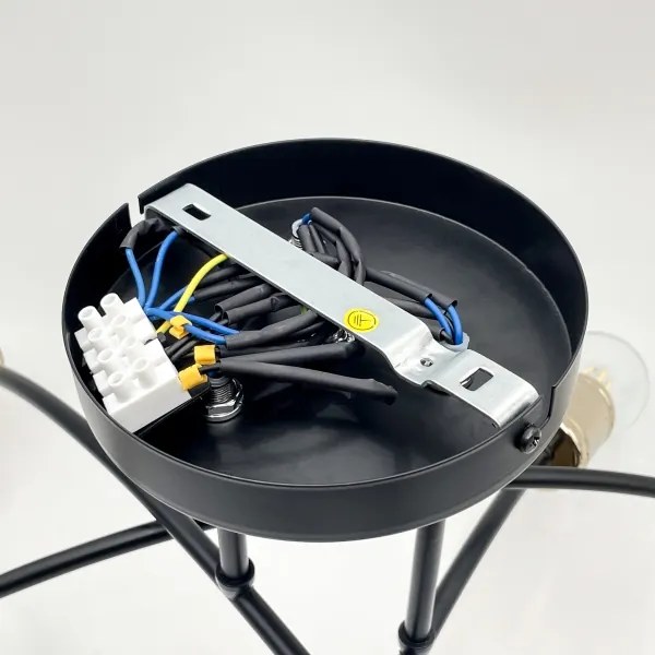 Lampadario a plafone ANYA 6xE27/15W/230V nero/oro