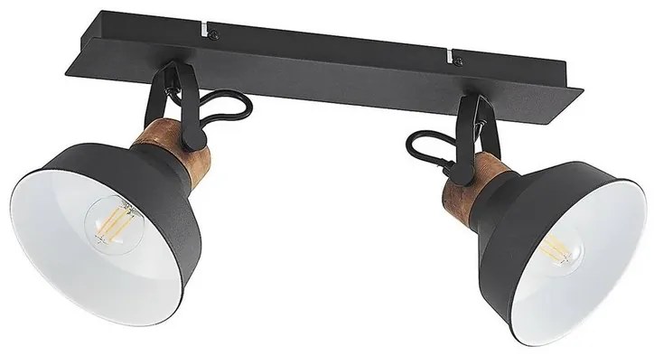 Nefeli 2 Plafoniera Black/Wood - Lindby