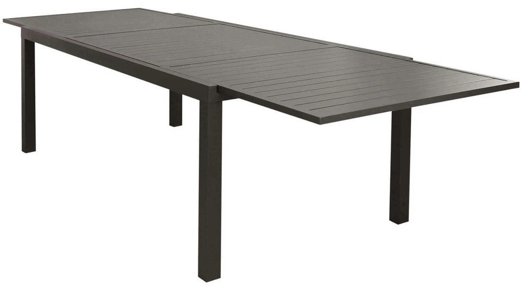 DEXTER - set tavolo in alluminio cm 200/300 x 100 x 74 h con 6 sedie Aulus