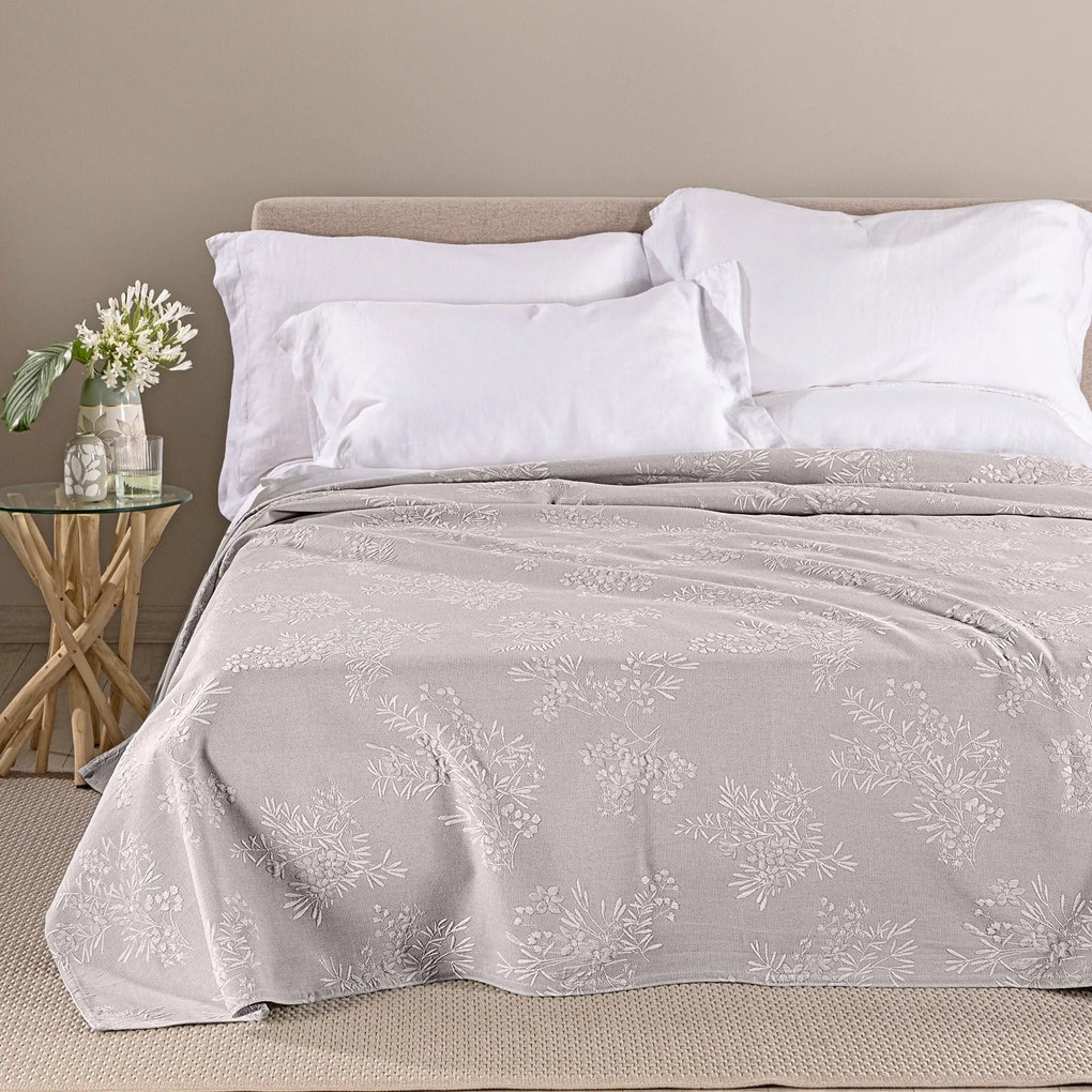 Copriletto non Trapuntato in Raso Jacquard Brughiera