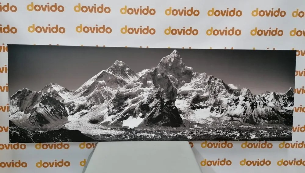 Quadro su tela – Magnifica cima di montagna in bianco e nero
