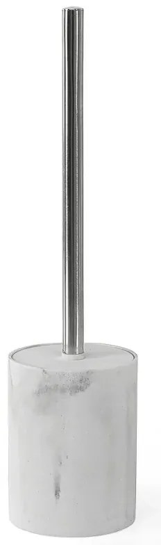 Portascopino da appoggio effetto marmo bianco in resina linea Ivy