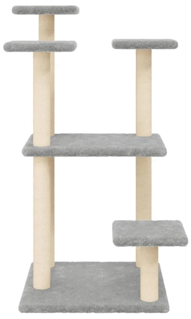Pali tiragraffi per gatti con piattaforme grigio chiaro 98,5 cm