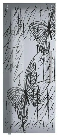 Anta per porta scorrevole Butterfly in vetro nero | bianco, L 88 x H 215 cm spessore 10 mm, apertura sinistra