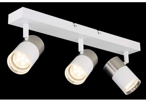 Globo 57851-3 - Faretto BRISBON 3xGU10/25W/230V bianco/cromo