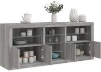 Credenza con Luci LED Grigio Sonoma 162x37x67 cm 3209035