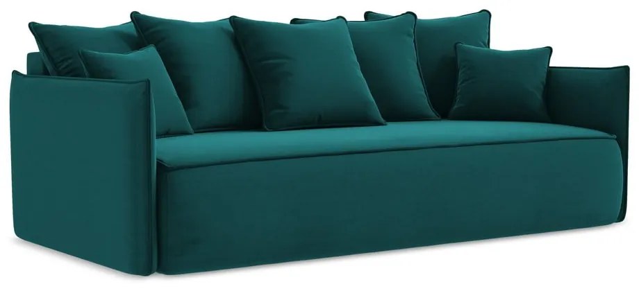 Divano turchese allungabile/con contenitore con rivestimento in velluto 225 cm Hula – Makamii