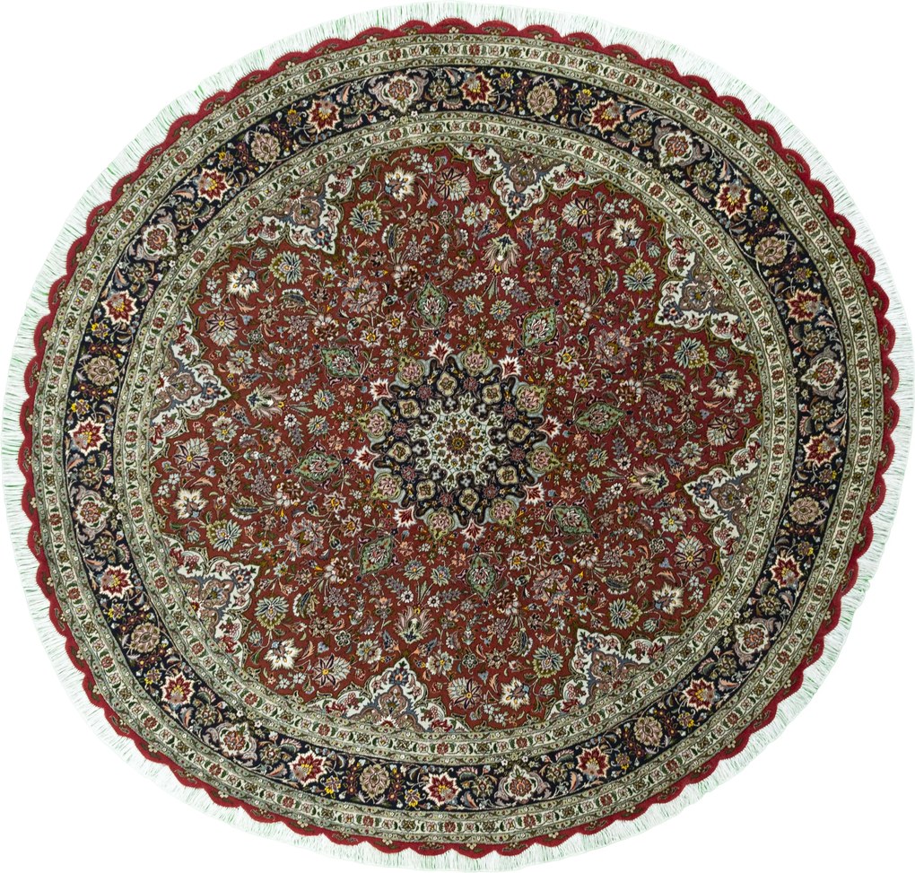Tabriz Tappeto 210x220 Rosso (Iran) Annodato A Mano