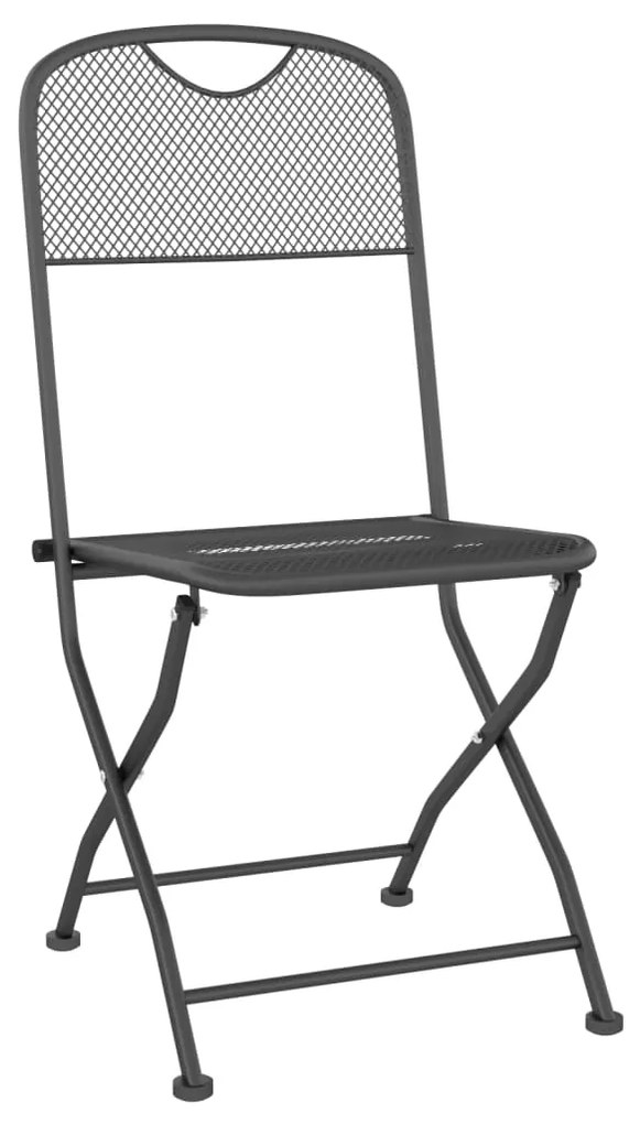 Set da pranzo da giardino 5pz antracite in rete metallica