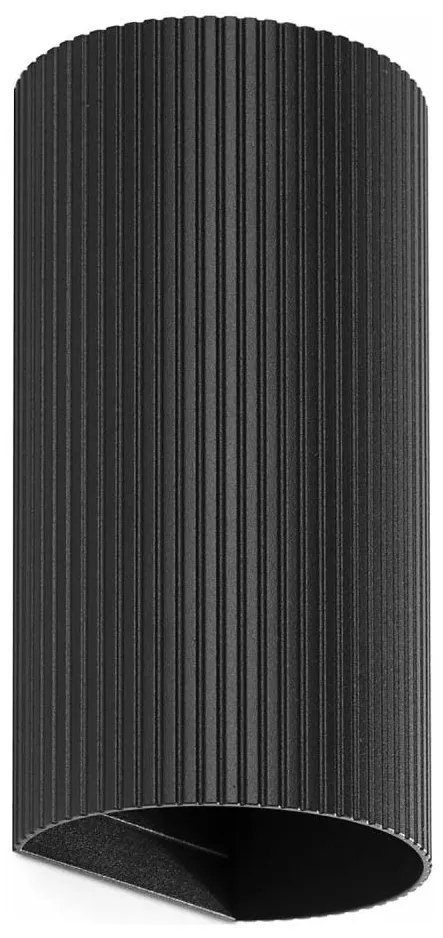 FARO 40543 - Applique SOLE 2xGU10/8W/230V nero ondulato arrotondato