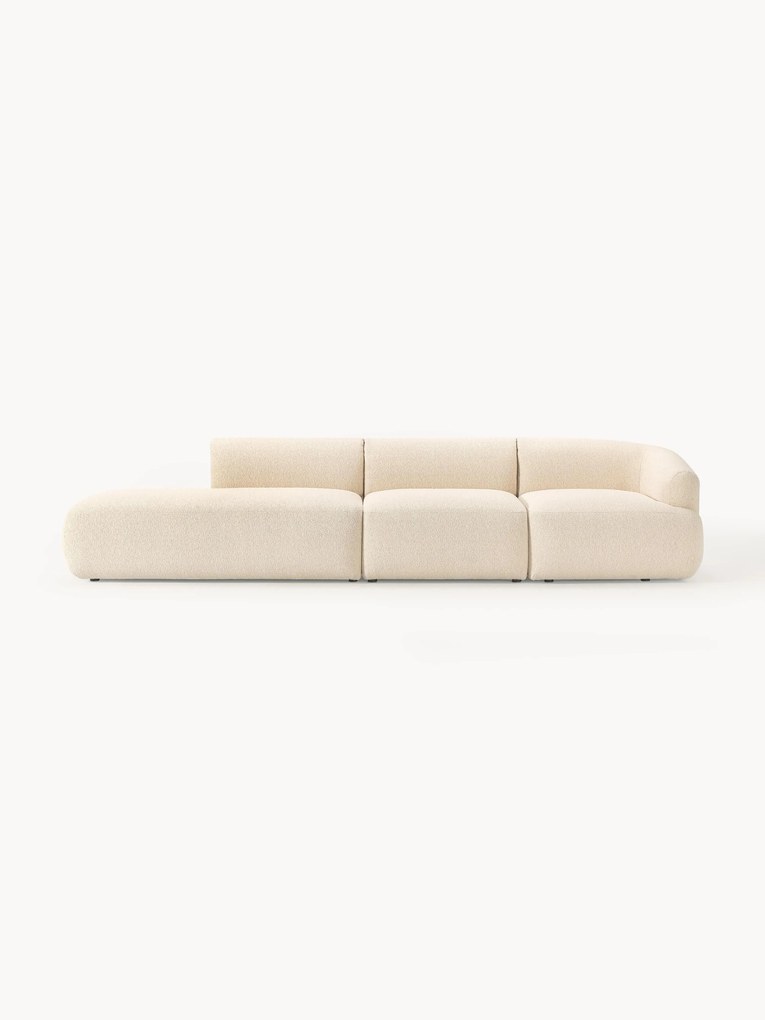 Chaise longue componibile 4 posti in bouclé Sofia