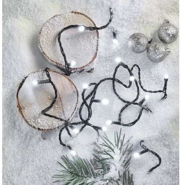 Catena luminosa LED da esterno 180 LED/8 modalità 23 m IP44 bianco freddo