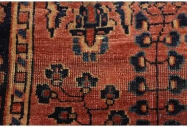 Antik Stilizzato Rosso Ruggine Blu Scuro Corsia 75x195 Cm