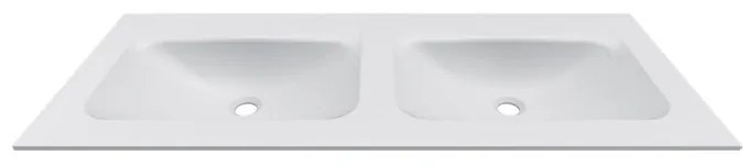 Kamalu - lavabo incasso doppia vasca per mobili 120,5 cm bianco opaco | kk-1205belv