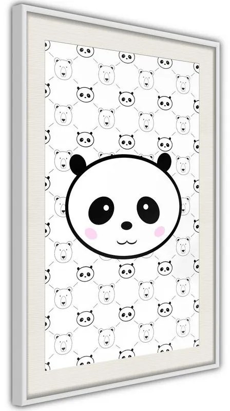 Poster  Panda and Friends  Cornice Quadri Cornice nera con pass-partout, Larghezza x Altezza Home decor 30x45