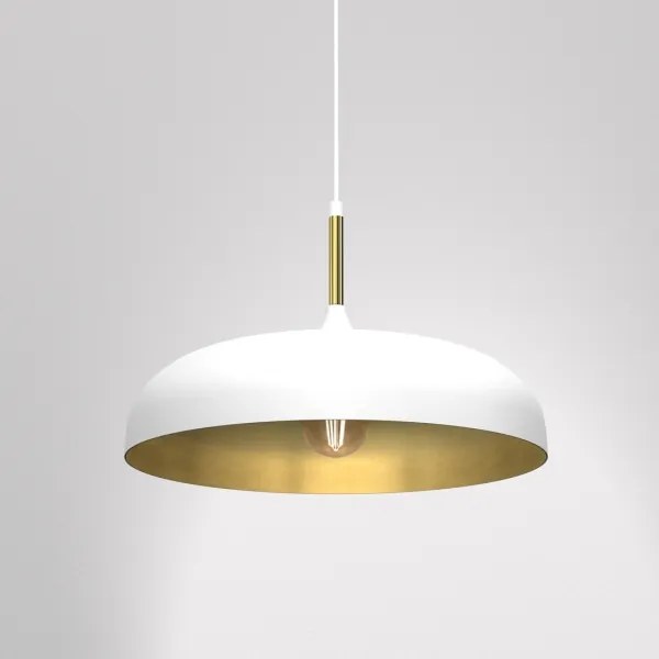 Lampadario su corda LINCOLN 1xE27/60W/230V d. 45 cm bianco