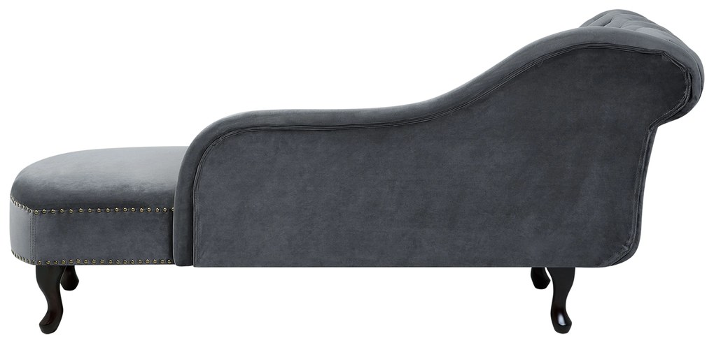 Chaise longue sinistra in velluto grigio NIMES Beliani