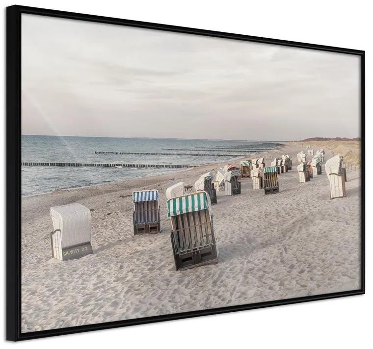 Poster  Baltic Beach Chairs  Cornice Quadri Cornice nera, Larghezza x Altezza Home decor 90x60